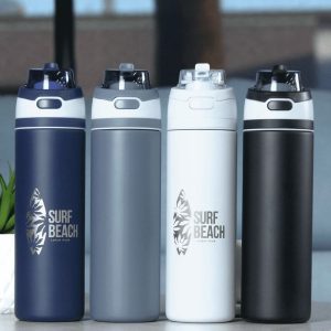 Elvin 900ml Recycled Stainless Flip Straw Bottle