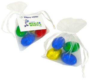 Organza Bag with Mini Solid Easter Eggs x4