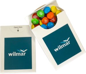 Flip Lid Cardboard Box with Mini M&Ms 25g