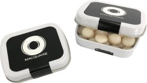 Small Rectangle Tin filled with Chewy Mints 30g