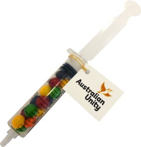 Syringe with Skittles 20g