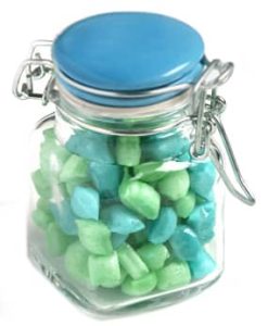 Glass Clip Lock Jar with Humbugs 80g