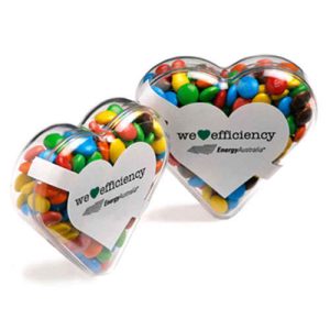 Acrylic Heart with Mini M&Ms 50g