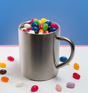Assorted Colour Mini Jelly Beans in Java Mug